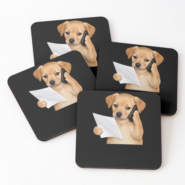 Item preview, Office Puppy Taking a Phone Call designed and sold by elderberry.