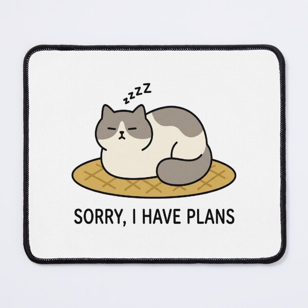 Item preview, Sorry I Have Plans - Lazy Cat Loaf Funny Introvert Homebody Sticker designed and sold by its.shivang.