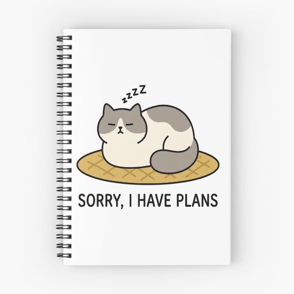 Item preview, Sorry I Have Plans - Lazy Cat Loaf Funny Introvert Homebody Sticker designed and sold by Sunday Social Club.