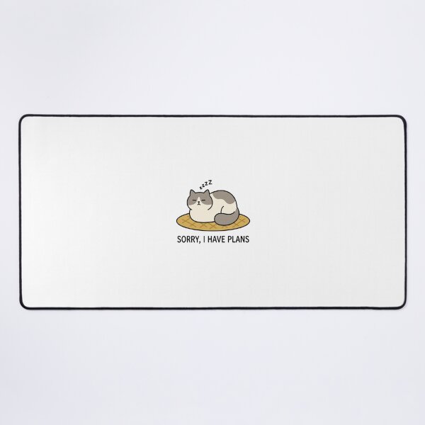 Item preview, Sorry I Have Plans - Lazy Cat Loaf Funny Introvert Homebody Sticker designed and sold by Sunday Social Club.