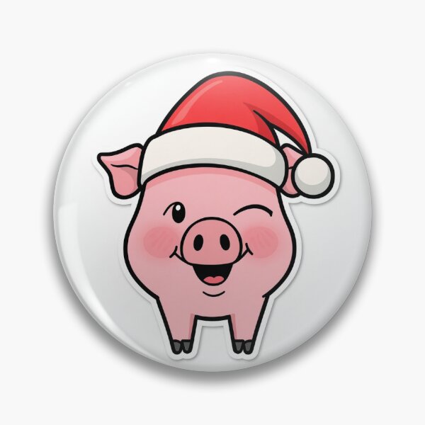Item preview, Cute Pink Pig with Santa Hat – Christmas Doodle Cartoon designed and sold by mayatA-rt.