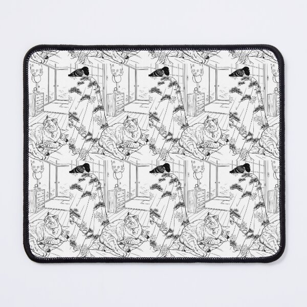 Item preview, Cat, pigeon, animal, love, peace, black and white, Japan designed and sold by citravisuel.