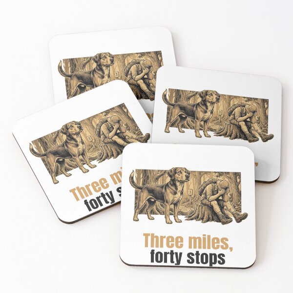 Item preview, Three Miles Forty Stops Hiking Dog Trail Humour designed and sold by bluesquidink.