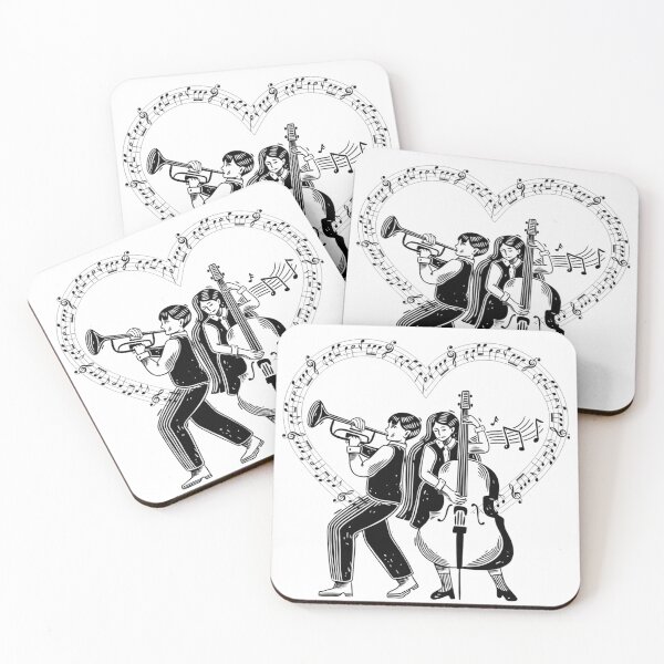 Item preview, Musical Duo Heart Music Vintage Illustration designed and sold by LunaVales.