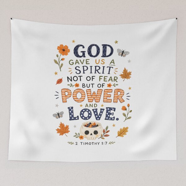 Item preview, God Gave Us a Spirit of Power and Love – 2 Timothy 1:7 Christian Halloween Design designed and sold by looplandger.