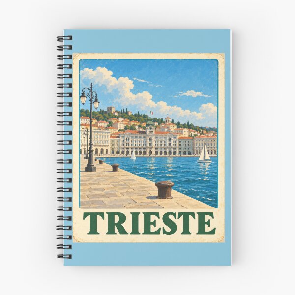 Item preview, Trieste Italy – Vintage Piazza Unità Waterfront Travel Art designed and sold by Passeggiata Prints.