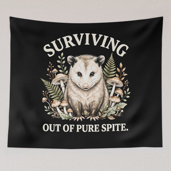Item preview, Surviving Out Of Pure Spite Funny Surviving Possum Design designed and sold by T9AXER.