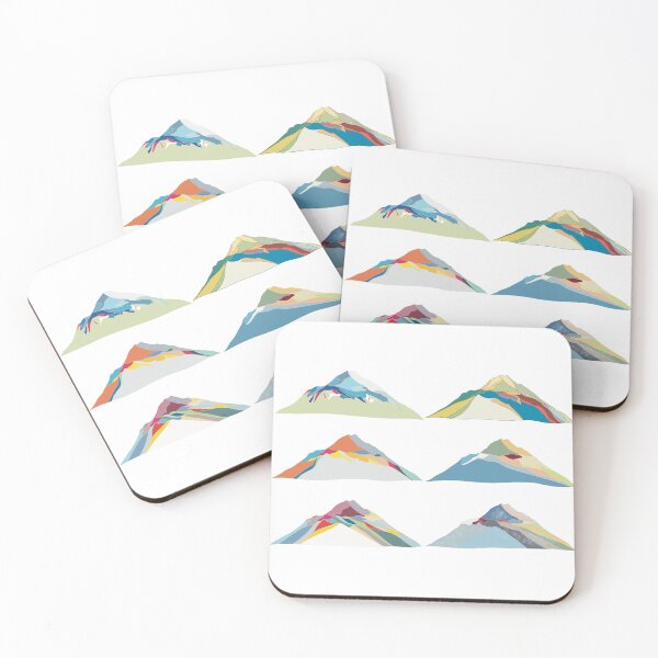 Artikelvorschau, Aoraki Mount Cook, 6er-Set – Geometrische Alpengipfel-Kunst entworfen und verkauft von iampaulmorris.
