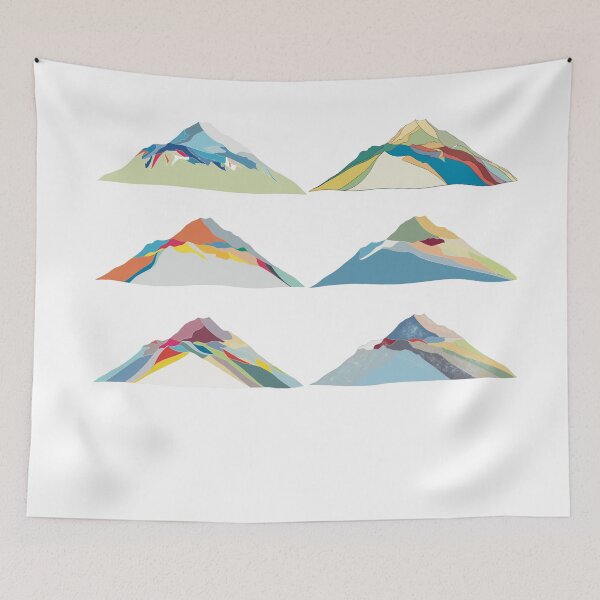 Item preview, Aoraki Mount Cook Set of Six - Geometric Alpine Peak Art designed and sold by iampaulmorris.