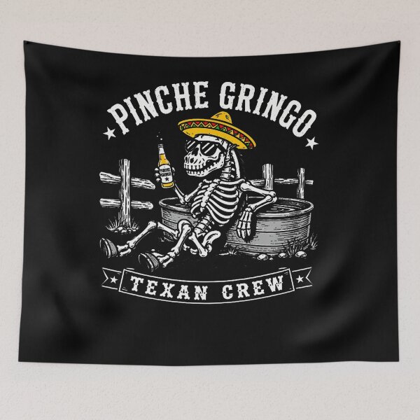 Item preview, Pinche Gringo Texan Crew Skeleton Sombrero designed and sold by T9AXER.