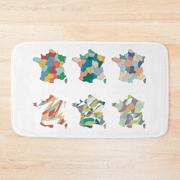 Item preview, France Map Set of Six - Colourful Regions Line Art designed and sold by iampaulmorris.