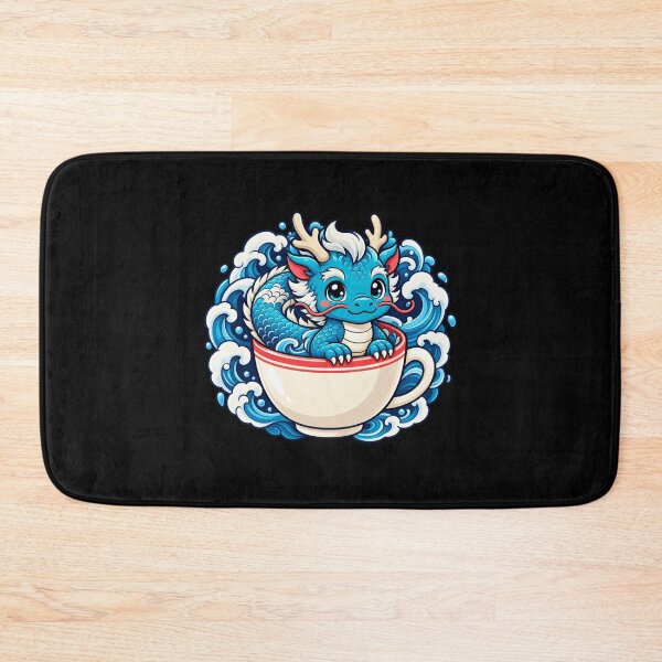 Item preview, Cute Blue Dragon in Teacup Ocean Wave Fantasy Kawaii Dragon Lover Gift designed and sold by MrDev.