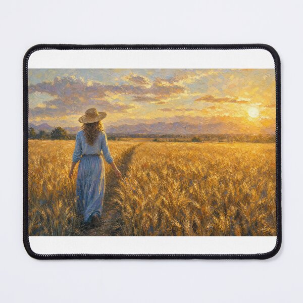 Item preview, painting of a wheat field with a woman designed and sold by karlosss.