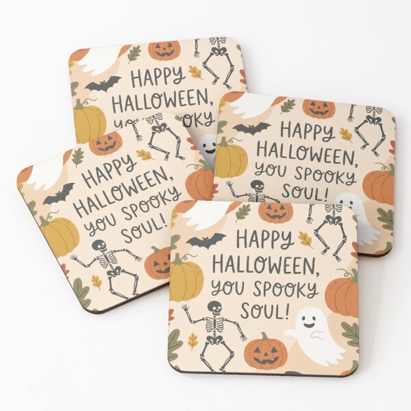 Item preview, Happy Halloween You Spooky Soul Cute Retro Fall Pumpkins, Ghosts and Skeletons designed and sold by Pick&Grin.