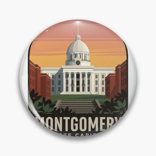 Item preview, Montgomery Alabama State Capitol Vintage Travel Badge Sticker designed and sold by DetourDgn.