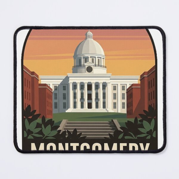 Item preview, Montgomery Alabama State Capitol Vintage Travel Badge Sticker designed and sold by DetourDgn.