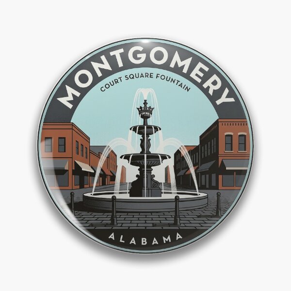 Item preview, Court Square Fountain Montgomery Alabama Sticker Badge designed and sold by DetourDgn.