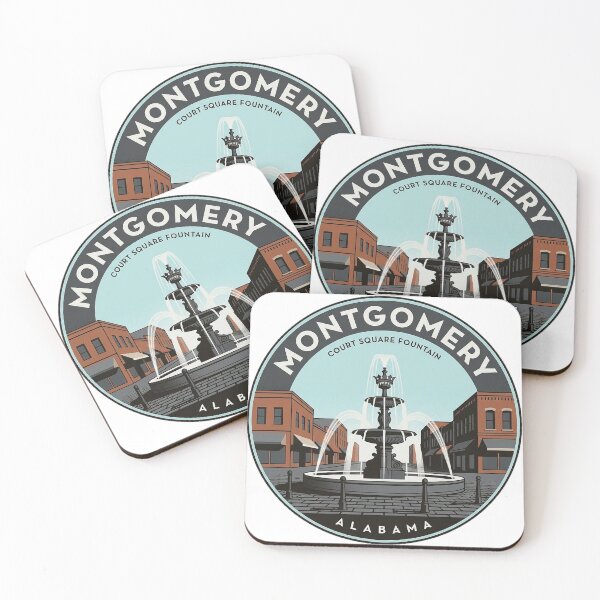 Item preview, Court Square Fountain Montgomery Alabama Sticker Badge designed and sold by DetourDgn.
