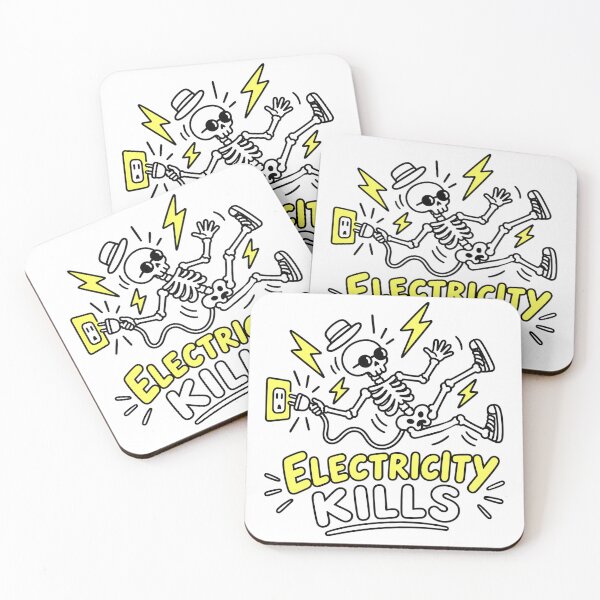 Item preview, Electricity Kills Funny Skeleton designed and sold by VIVID COLORS CLUB.