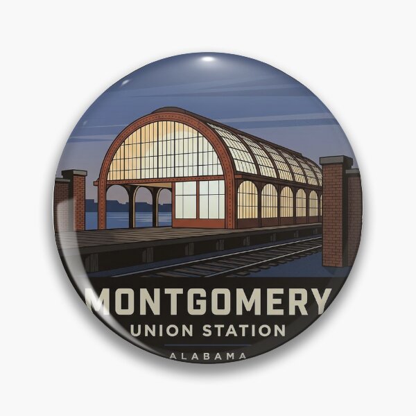 Item preview, Union Station Trainshed Montgomery Alabama Badge Sticker designed and sold by DetourDgn.