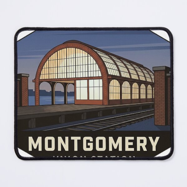 Item preview, Union Station Trainshed Montgomery Alabama Badge Sticker designed and sold by DetourDgn.