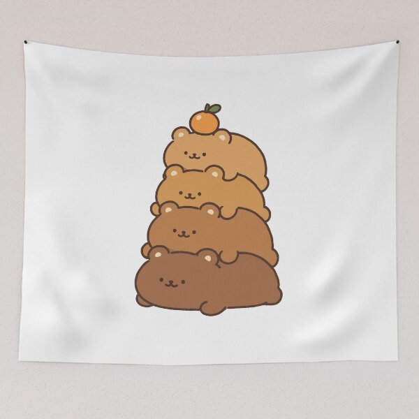 Item preview, Cute Kawaii Bear Stack – Cozy Brown Bears designed and sold by AliveStyle.
