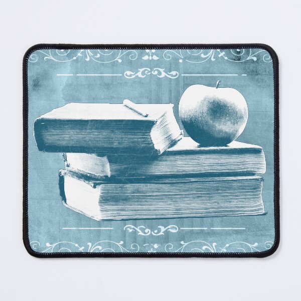 Item preview, Faded Blue Antique Books Stacked With Apple and Chalk designed and sold by Ghoul Enterprises.
