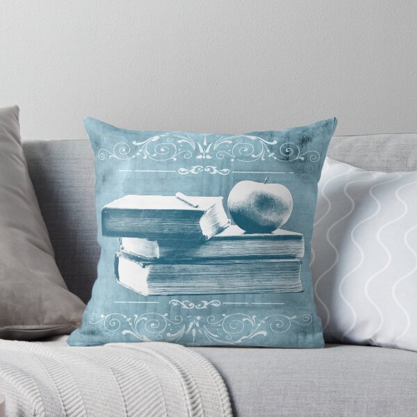 Item preview, Faded Blue Antique Books Stacked With Apple and Chalk designed and sold by Ghoul Enterprises.