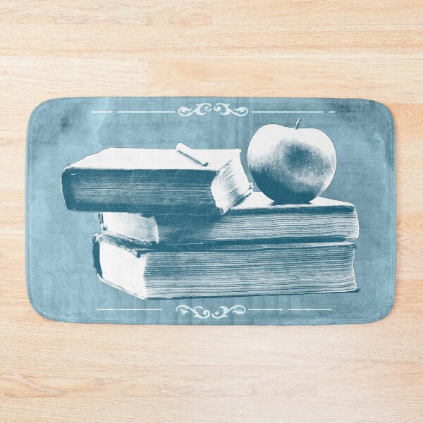 Item preview, Faded Blue Antique Books Stacked With Apple and Chalk designed and sold by Ghoul Enterprises.