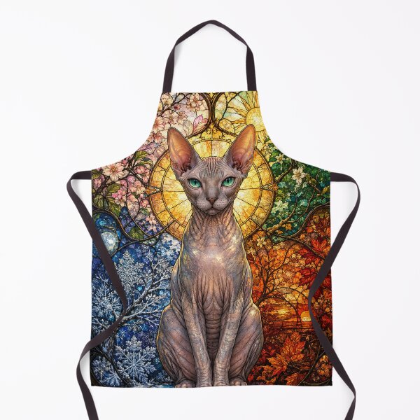 Item preview, The Sphinx of the Four Seasons – Mystical Guardian in Stained Glass designed and sold by Pixel Sakura Gallery.