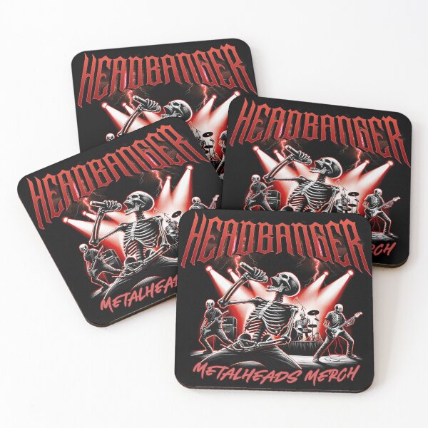 Item preview, Headbanger Metalheads Rock Band T-Shirt, Heavy Metal Skeleton designed and sold by vec4u.