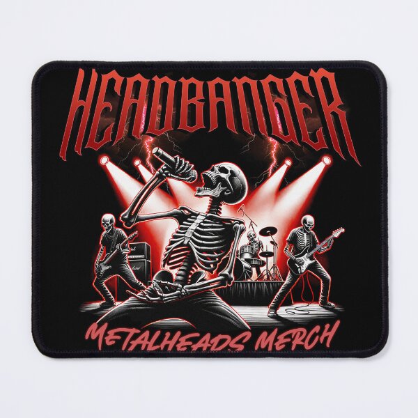 Item preview, Headbanger Metalheads Rock Band T-Shirt, Heavy Metal Skeleton designed and sold by vec4u.