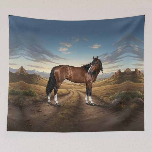Item preview, An Adaev horse and a landscape from Kazakhstan designed and sold by Cheval-de-coeur.