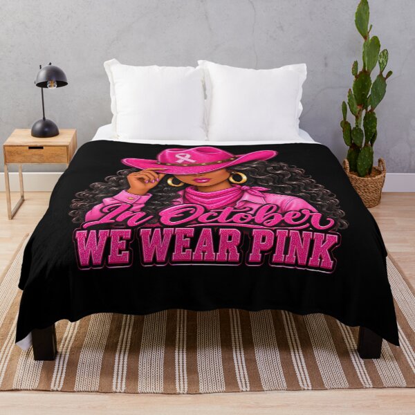 Item preview, In October We Wear Pink Black Woman Breast Cancer Awareness designed and sold by T9AXER.