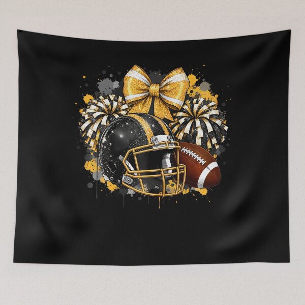 Item preview, Black  Gold Game Day Team High School Football Cheer Mom designed and sold by T9AXER.