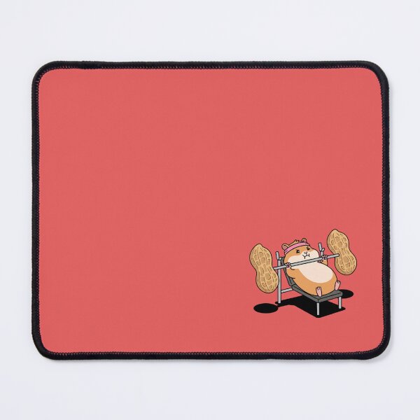 Item preview, Cute Hamster Bench Pressing Peanut Barbell Gym Art designed and sold by Rare By Hero.