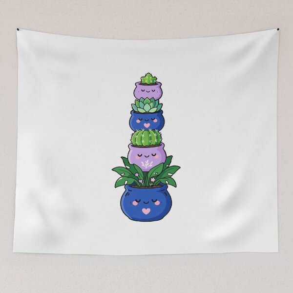 Item preview, Kawaii Potted Plants – Cute Succulent & Cactus Stack designed and sold by AliveStyle.