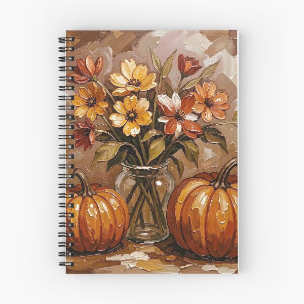 Item preview, Autumn Pumpkins and Flowers designed and sold by Serene Strokes Art.