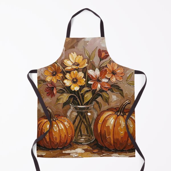 Item preview, Autumn Pumpkins and Flowers designed and sold by Serene Strokes Art.