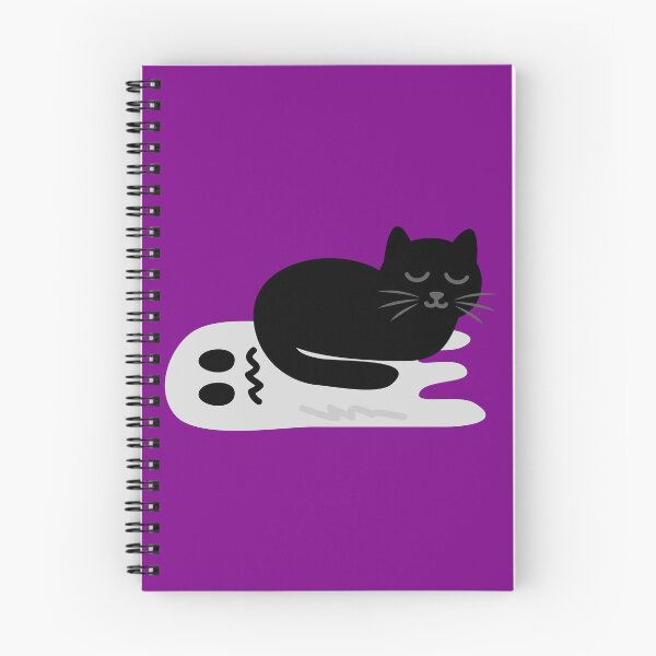 Item preview, Funny Halloween Black Cat - Cat Sleeping on a Flattened Ghost designed and sold by fishdesigns.