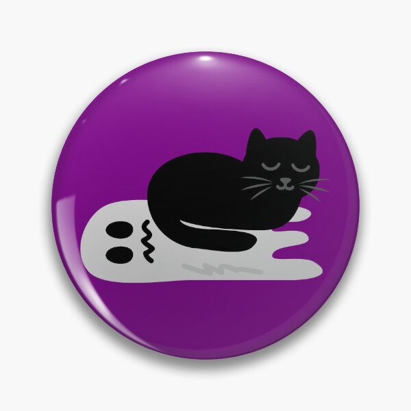 Item preview, Funny Halloween Black Cat - Cat Sleeping on a Flattened Ghost designed and sold by fishdesigns.