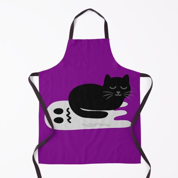 Item preview, Funny Halloween Black Cat - Cat Sleeping on a Flattened Ghost designed and sold by fishdesigns.