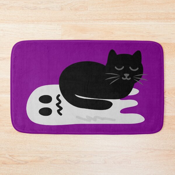 Item preview, Funny Halloween Black Cat - Cat Sleeping on a Flattened Ghost designed and sold by fishdesigns.
