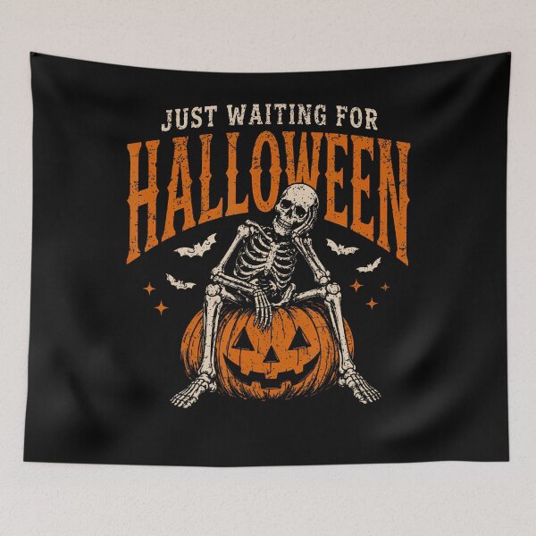 Item preview, Just Waiting For Halloween Funny Skeleton Coffee Pumpkin designed and sold by T9AXER.