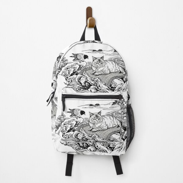 Item preview, Cat, pigeon, animal, love, peace, black and white, Japan designed and sold by citravisuel.