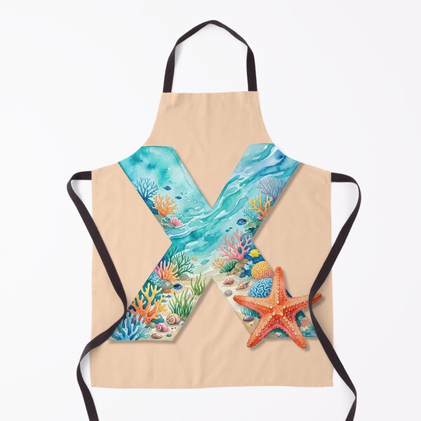 Item preview, Ocean Initial X – Underwater Coastal Monogram Design designed and sold by Sea Gem.