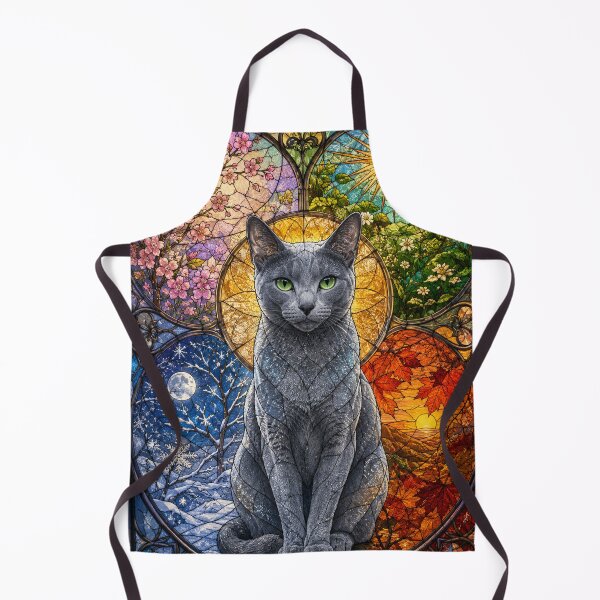 Item preview, The Russian Blue of the Four Seasons – Silvery elegance in stained glass designed and sold by Pixel Sakura Gallery.