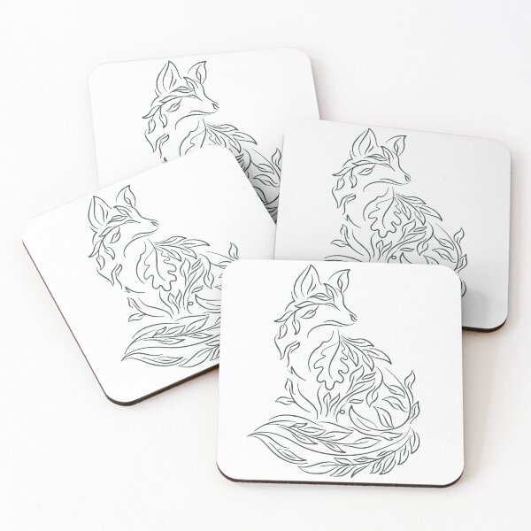 Item preview, Minimalist Leaf Botanical Fox Line Art designed and sold by BGMeYou.