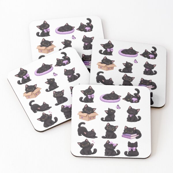 Item preview, Cute Kawaii Black Cat Chibi Sticker Pack for Planners and Halloween Crafts designed and sold by Rehnair.