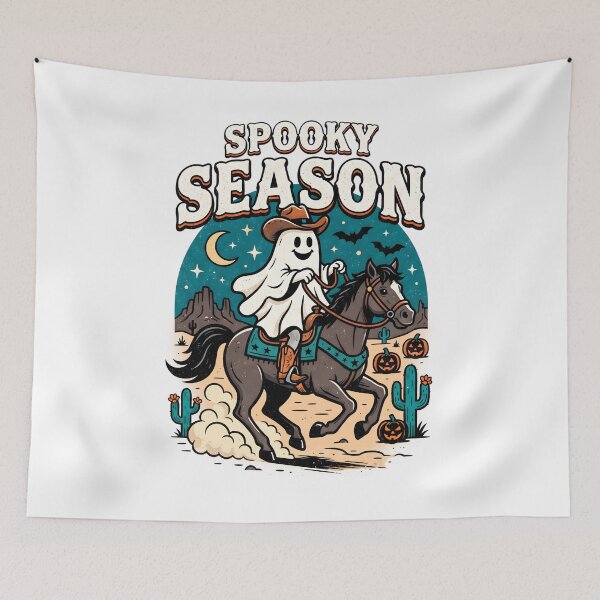 Item preview, Spooky Season Ghost Cowboy Horse Western Halloween designed and sold by Mr Lee.